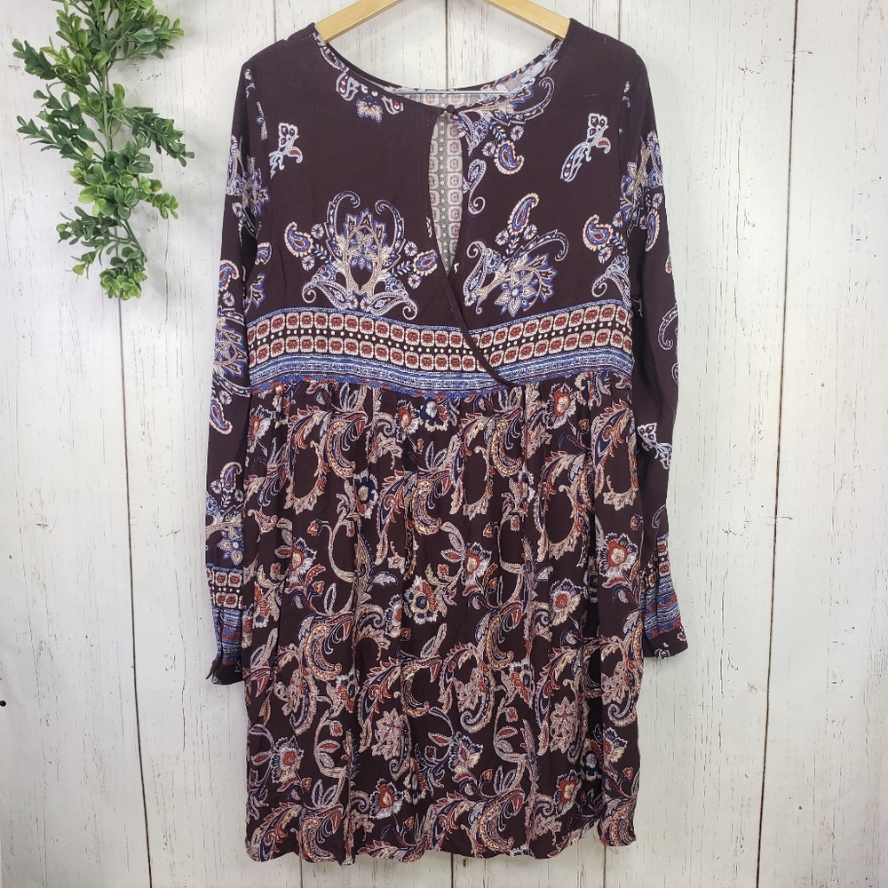 Knox Rose purple long sleeve dress NWOT - 14